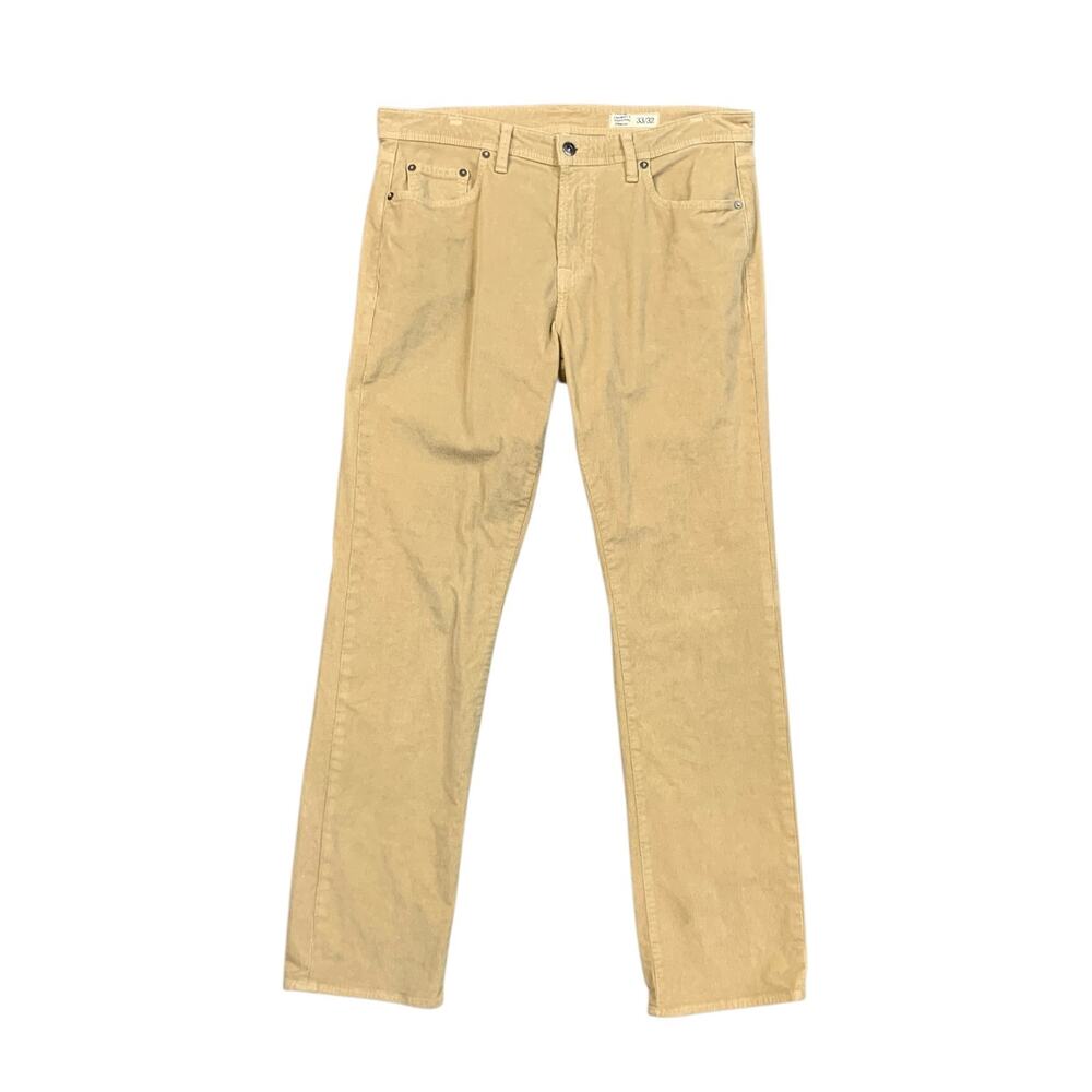 Vintage Cremieux Pants Mens 33 Tan Cotton Blend Stretch Straight Corduroy Chino